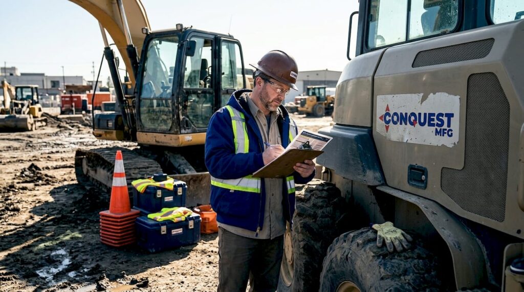 Site manager reviews equipment terminology guide