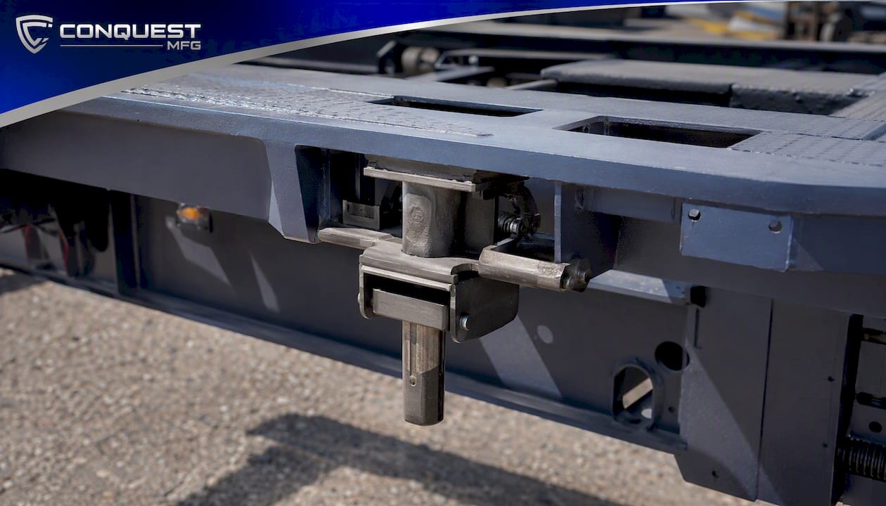 Retractable twist locks folded under chassis deck