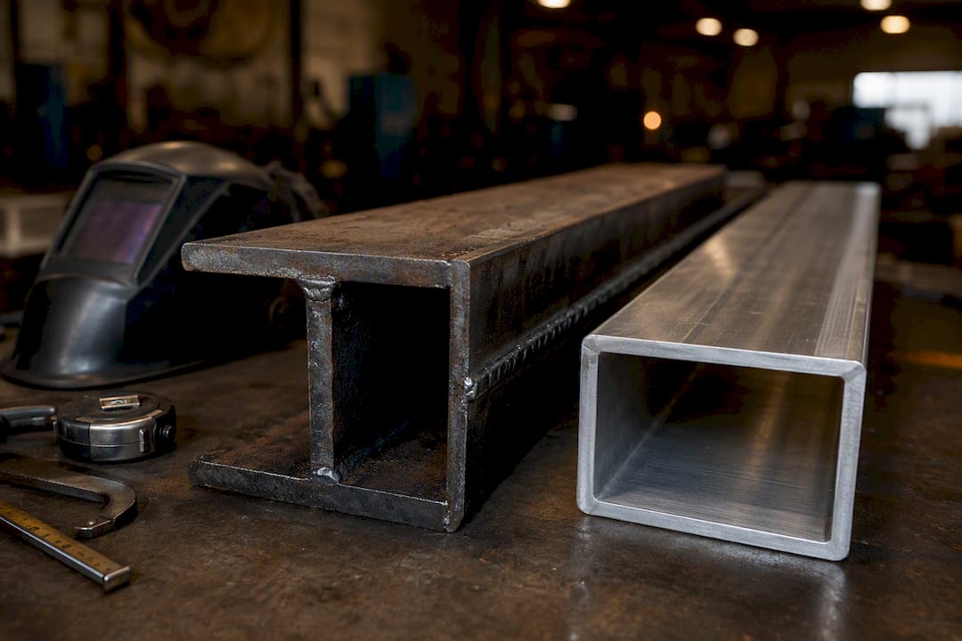 Steel and aluminum trailer frame beams